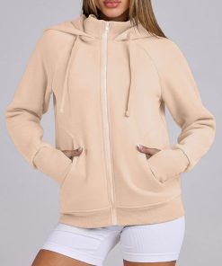 Women's Zip Up Drawstring Hoodie Jacket (Buy 2 Free Shipping)