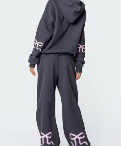 Women's Bow Detail Hoodie Sweat Set (Buy 2 Free Shipping)