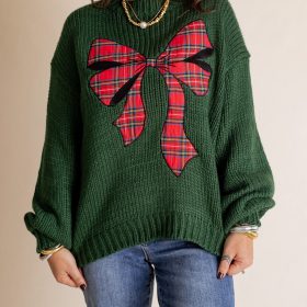 Women's Plaid Bow Sweater (Buy 2 Free Shipping)