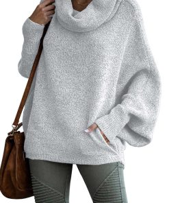 Women's Cowl Neck Pullover Sweaters with Pockets (Buy 2 Free Shipping)