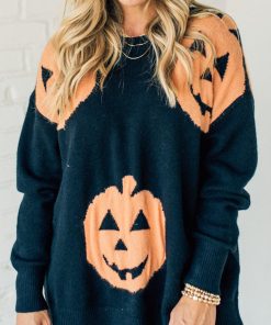 Halloween Jack O Lantern Oversized Sweater (Buy 2 Free Shipping)