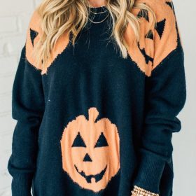 Halloween Jack O Lantern Oversized Sweater (Buy 2 Free Shipping)