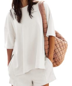 Women's Casual Matching Set with Slit Top and Shorts (Buy 2 Free Shipping)