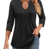 Women's Casual 3/4 Sleeve Pleated Tunic Blouse (Buy 3 Free Shipping)