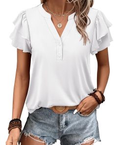 Women's Elegant Ruffle Short Sleeve Top (Buy 3 Free Shipping)