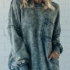 Women's French Terry Acid Wash Pullover (Buy 2 Free Shipping)
