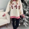 Women's Skating Santa Sequin Pullover (Buy 2 Free Shipping)