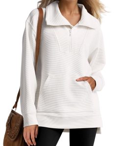 Women's Quarter Zip Oversized Knit Pullover (Buy 2 Free Shipping)