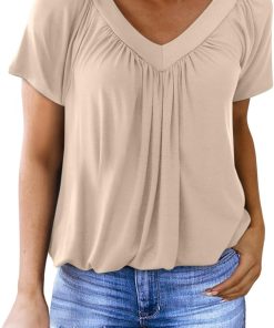 Women's Casual Short Sleeve V Neck Basic T-shirts (Buy 3 Free Shipping)