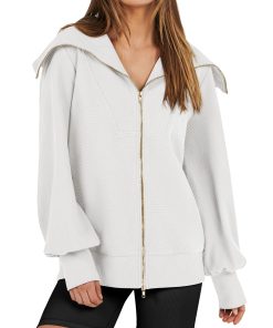 Women's Oversized Zip Up Sweatshirt (Buy 2 Free Shipping)