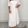 Women's Elegant Solid Color Embroider Swing Dress (Buy 2 Free Shipping)