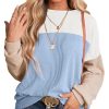 Women's Crewneck Color Block Ribbed Tops (Buy 2 Free Shipping)