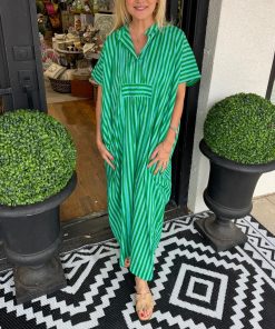 Women's V Neck Striped Shirt Dress (Buy 2 Free Shipping)